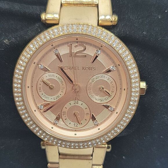 Michael Kors MK6352 Women's Stainless Steel Analog Gold Dial Quartz Watch BC627 - Picture 1 of 10